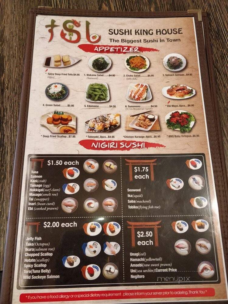 Sushi King House - Vancouver, BC menu_pic