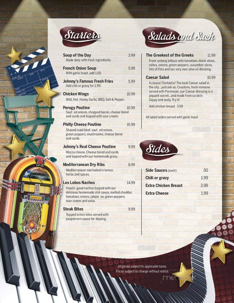 Johnny G's - Winnipeg, MB menu_pic