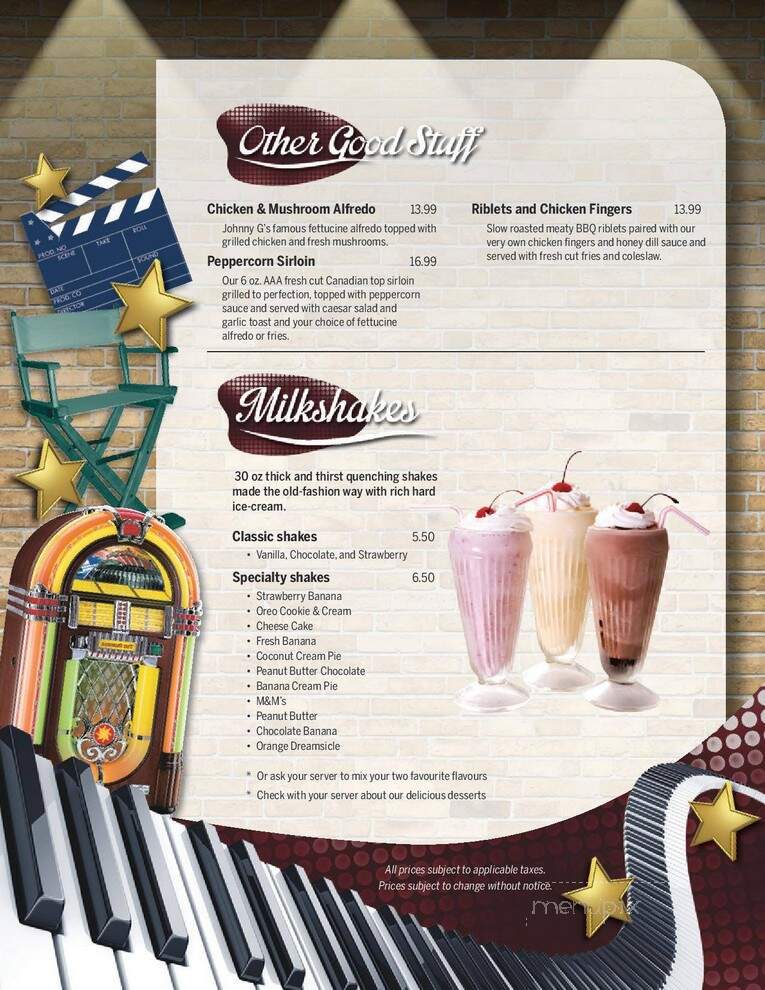 Johnny G's - Winnipeg, MB menu_pic
