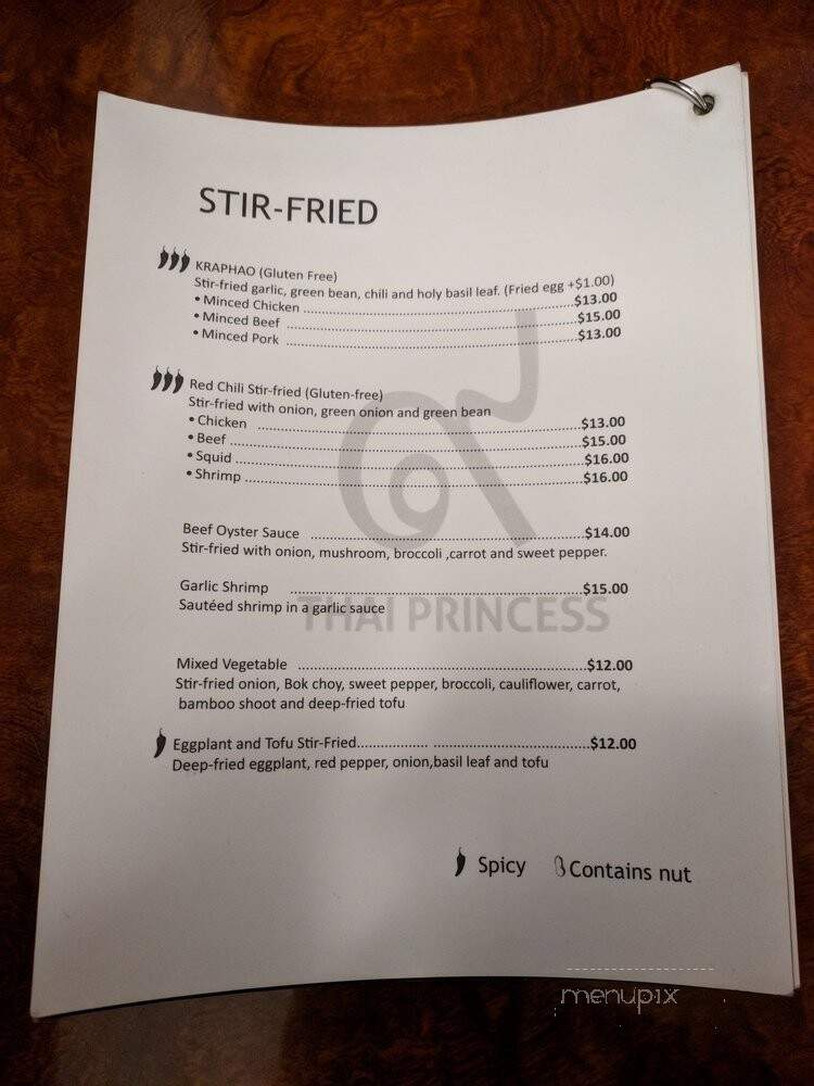 Thai Princess Restaurant - Toronto, ON menu_pic