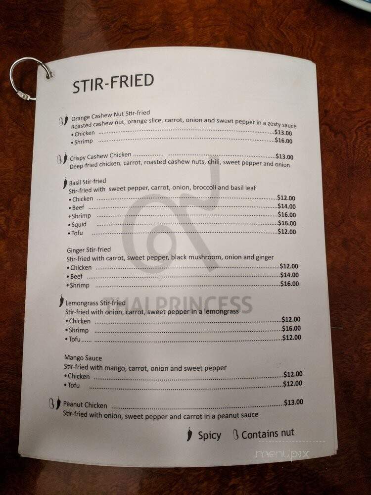 Thai Princess Restaurant - Toronto, ON menu_pic