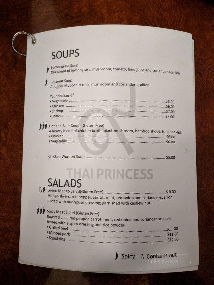 Thai Princess Restaurant - Toronto, ON menu_pic
