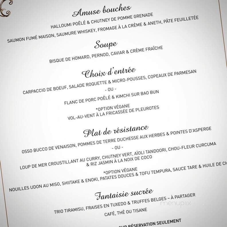 Restaurant L'Ambroisie - Montreal, QC menu_pic