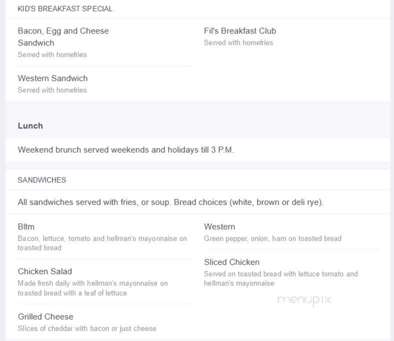 Fil's Diner - Ottawa, ON menu_pic
