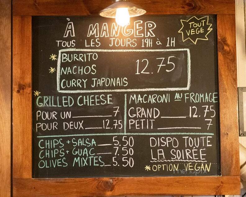 Casa Del Popolo - Montreal, QC menu_pic