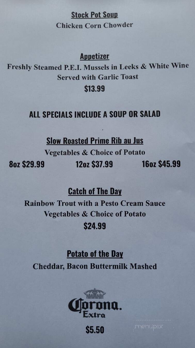 Marlborough Pub & Eatery - Ottawa, ON menu_pic