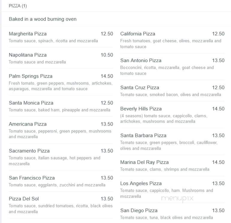 California Pizza - Montreal, QC menu_pic