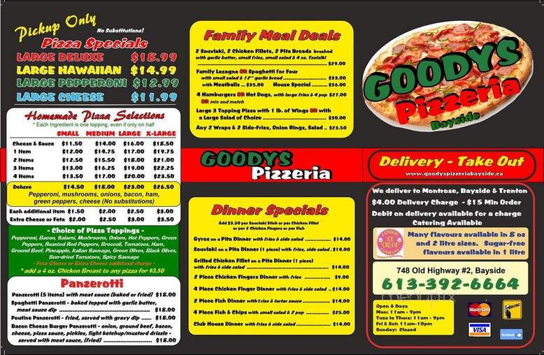 Goody's Pizzeria Restaurant - Quinte West, ON