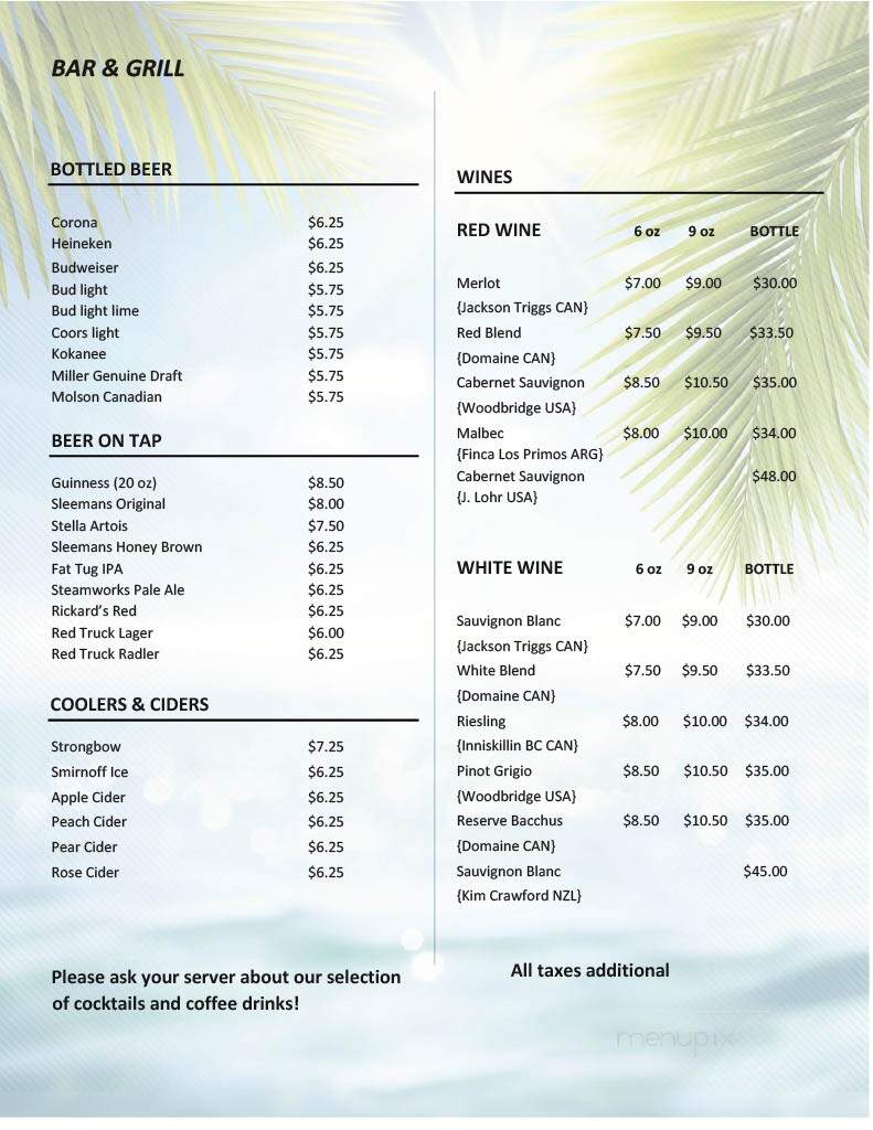 Newlands Golf & Country Club - Langley, BC menu_pic