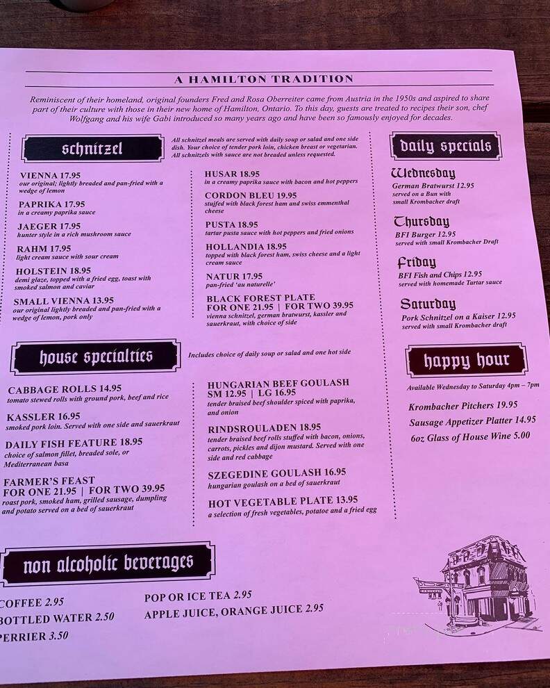 Black Forest Inn European Cuisine - Hamilton, ON menu_pic