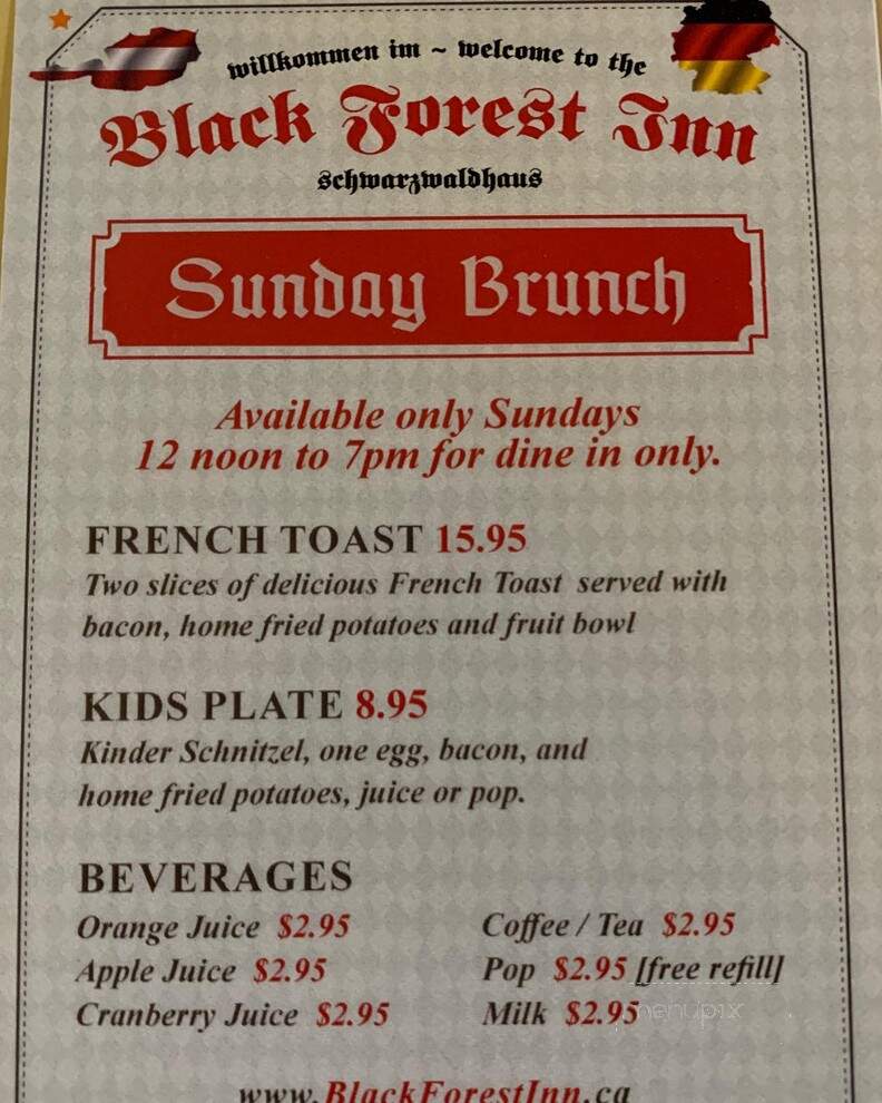 Black Forest Inn European Cuisine - Hamilton, ON menu_pic
