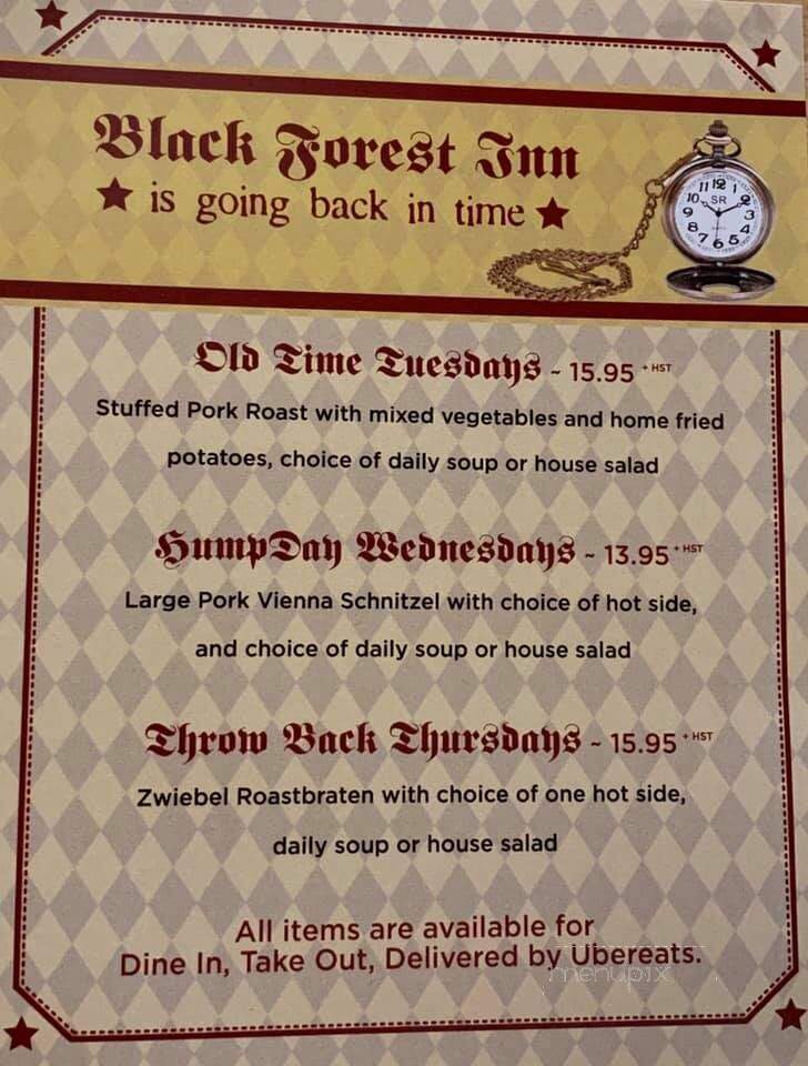 Black Forest Inn European Cuisine - Hamilton, ON menu_pic