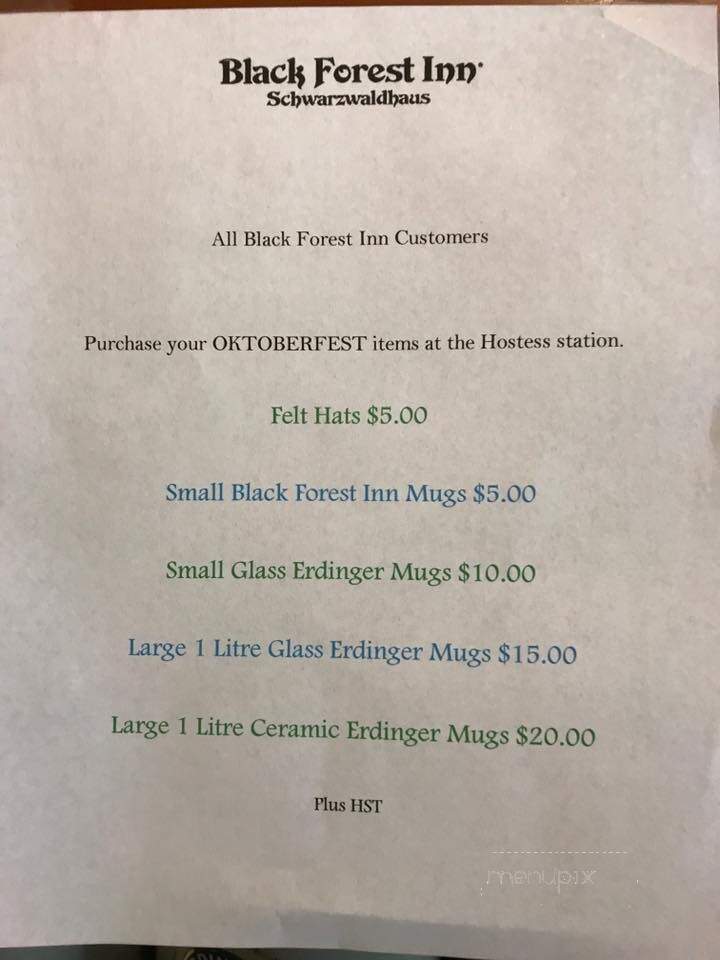 Black Forest Inn European Cuisine - Hamilton, ON menu_pic