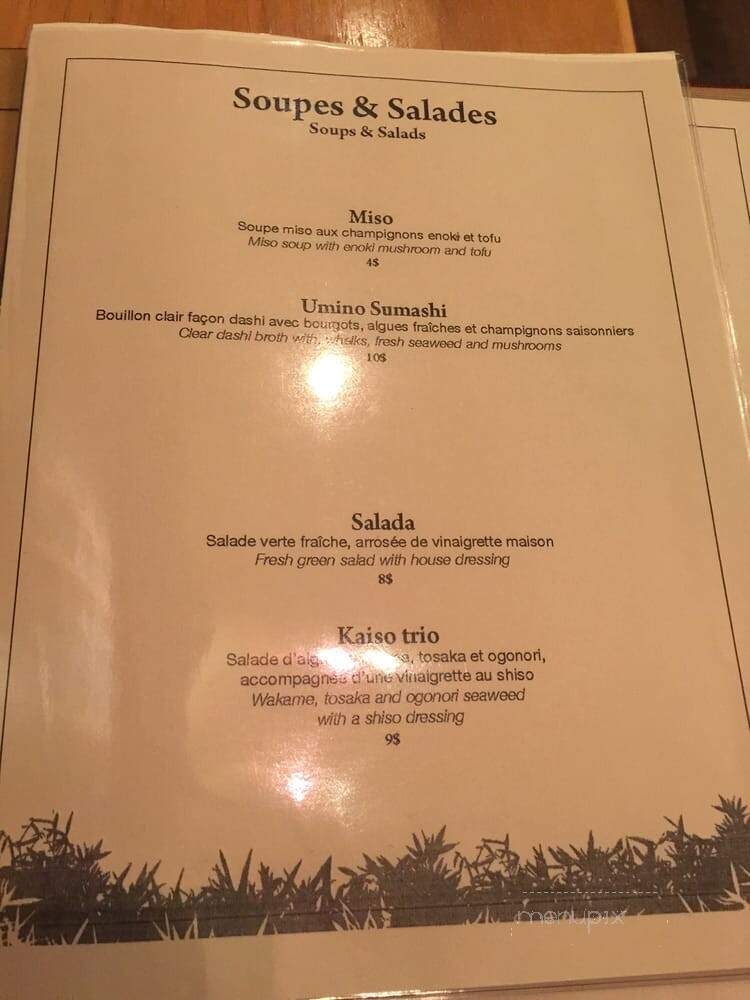 Restaurant Juni - Montreal, QC menu_pic
