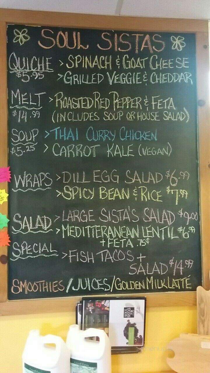 Soul Sistas Wellness Kitchen - Huntsville, ON menu_pic