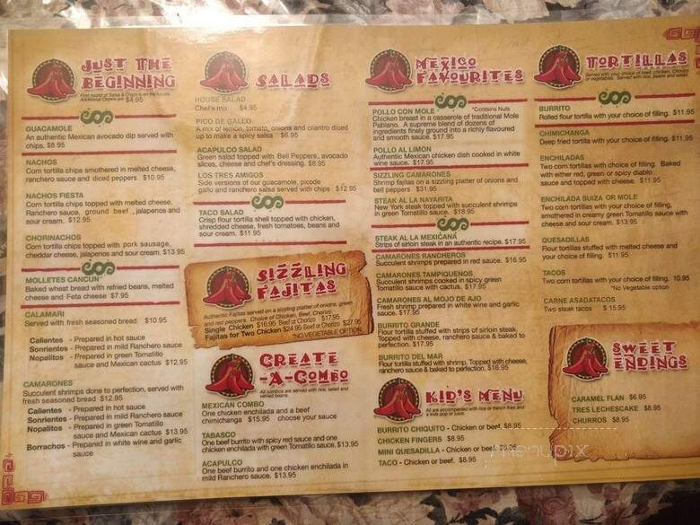 Mexico Lindo - Toronto, ON menu_pic