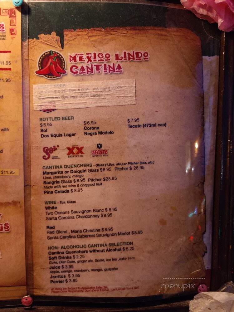 Mexico Lindo - Toronto, ON menu_pic