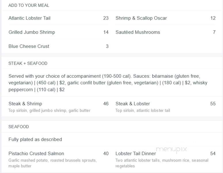 Keg Steakhouse & Bar - Hamilton, ON menu_pic