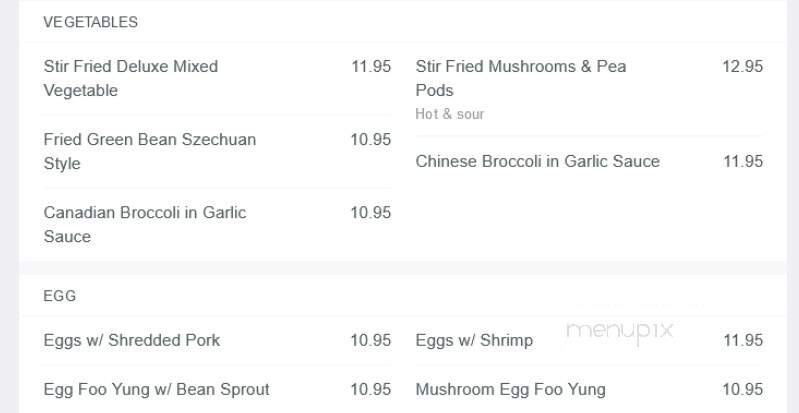 Chongqing Restaurant - Vancouver, BC menu_pic