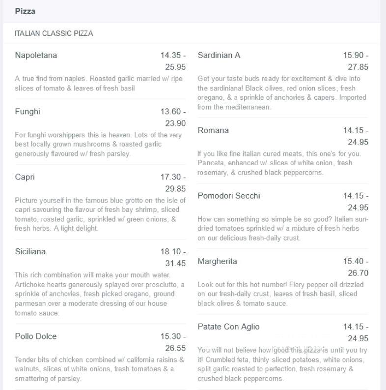 Colosseum Pizza - North Vancouver, BC menu_pic