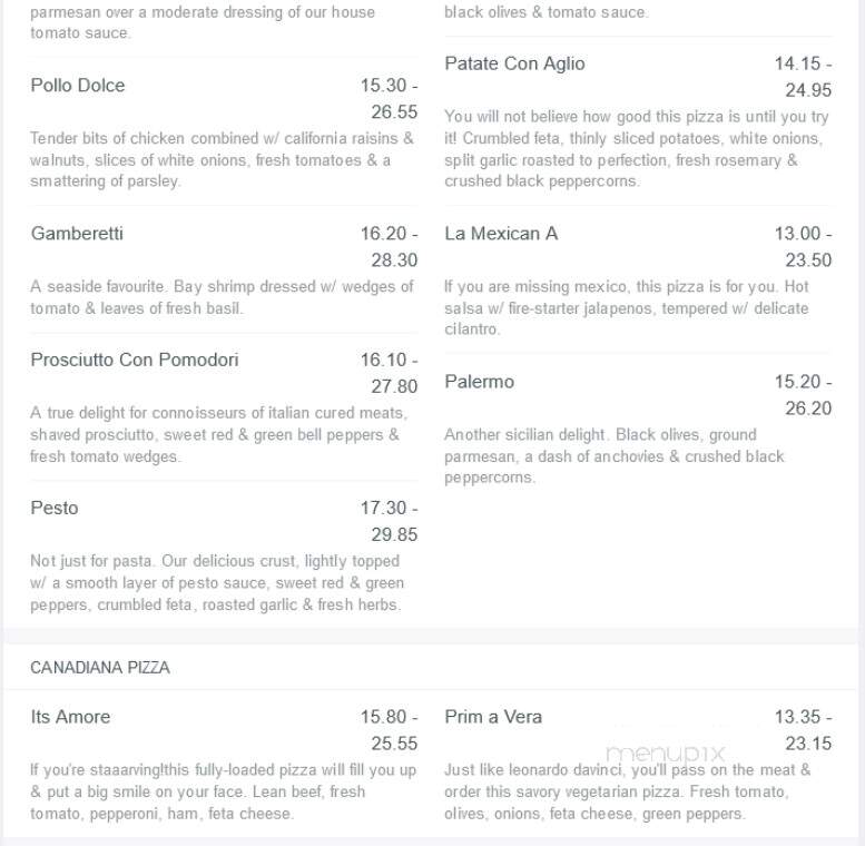 Colosseum Pizza - North Vancouver, BC menu_pic