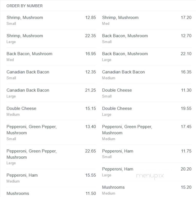 Colosseum Pizza - North Vancouver, BC menu_pic