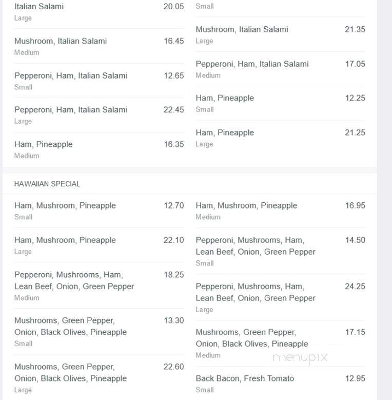 Colosseum Pizza - North Vancouver, BC menu_pic