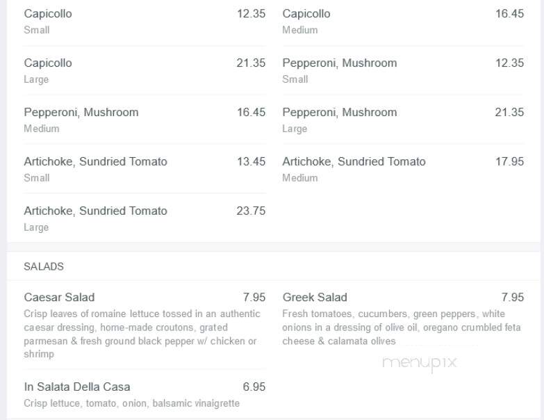 Colosseum Pizza - North Vancouver, BC menu_pic