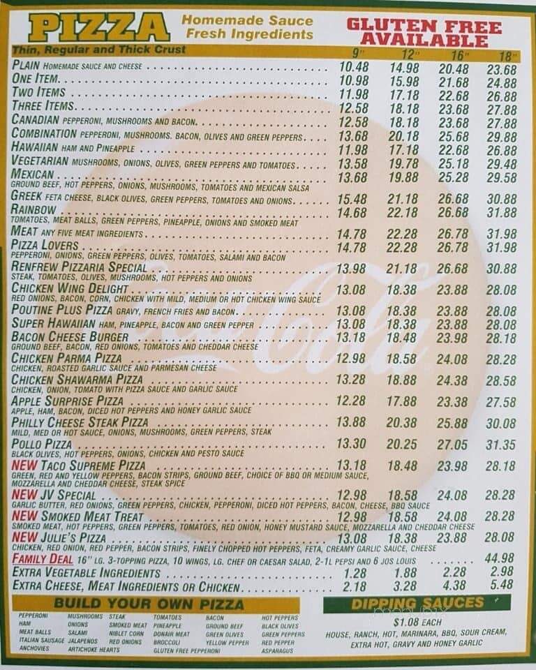 Pizza Pizza - Renfrew, ON menu_pic
