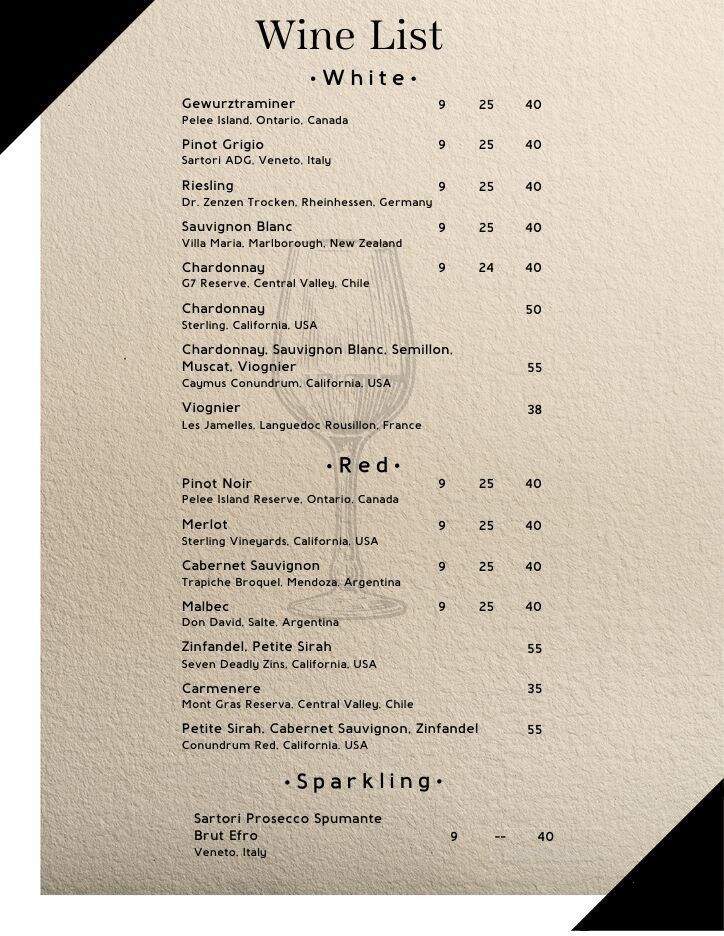 The Olde Glasgow Mill - Hunter River, PE menu_pic