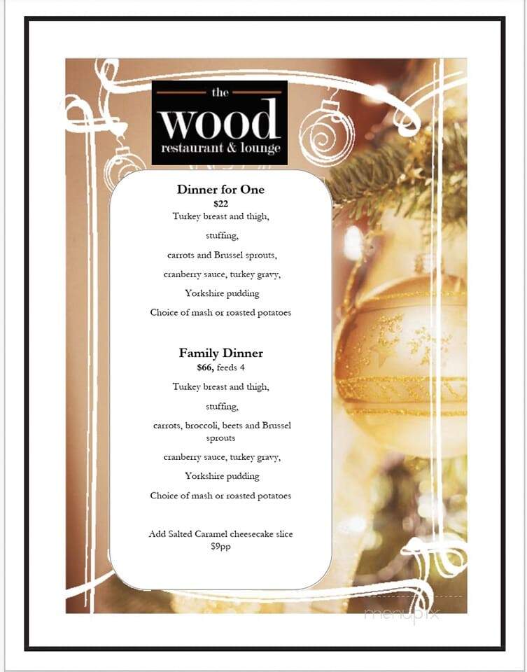 Wood Restaurant & Lounge - Canmore, AB menu_pic