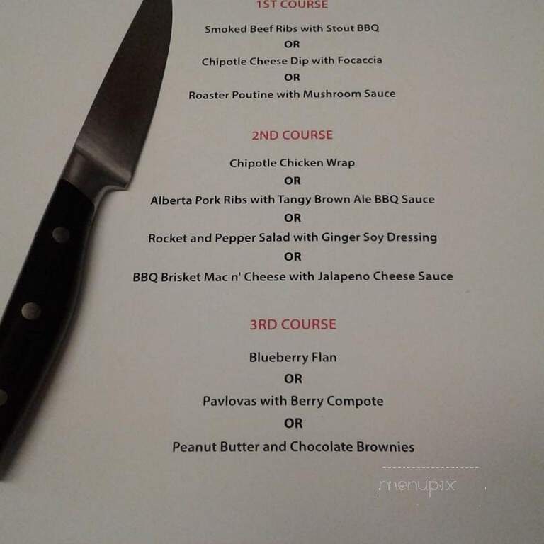 Wood Restaurant & Lounge - Canmore, AB menu_pic