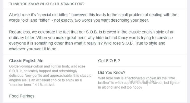 Wild Rose Brewery - Calgary, AB menu_pic