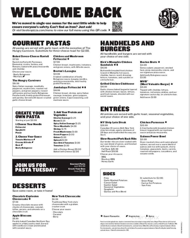 Boston Pizza - Saint Paul, AB menu_pic