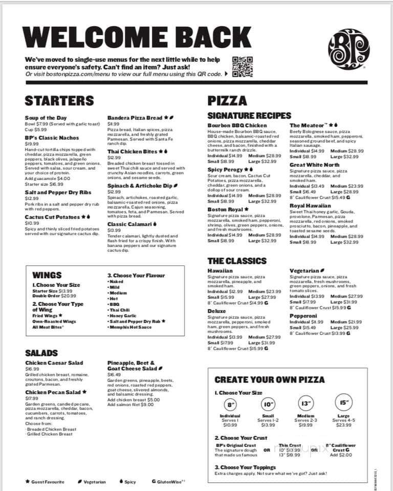 Boston Pizza - Saint Paul, AB menu_pic