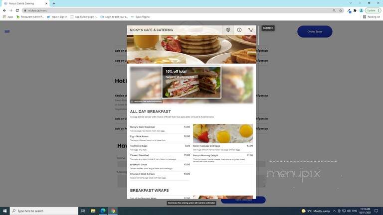 Nicky's Cafe & Bake Shop - Regina, SK menu_pic