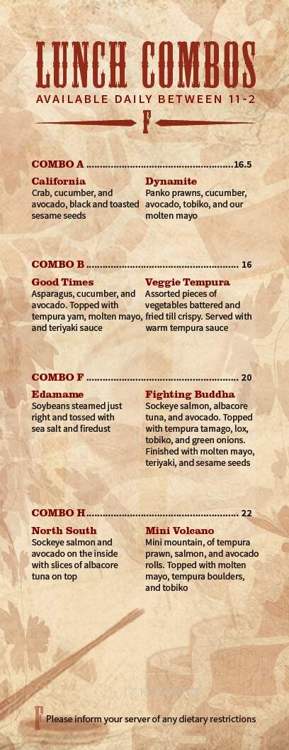 Fire House Grill - Nanaimo, BC menu_pic