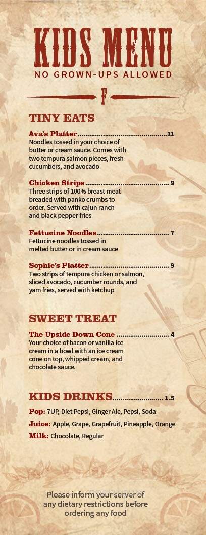 Fire House Grill - Nanaimo, BC menu_pic