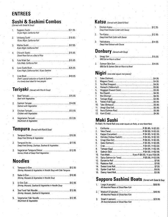 Sudbury Sapporo Ichibang - Sudbury, ON menu_pic