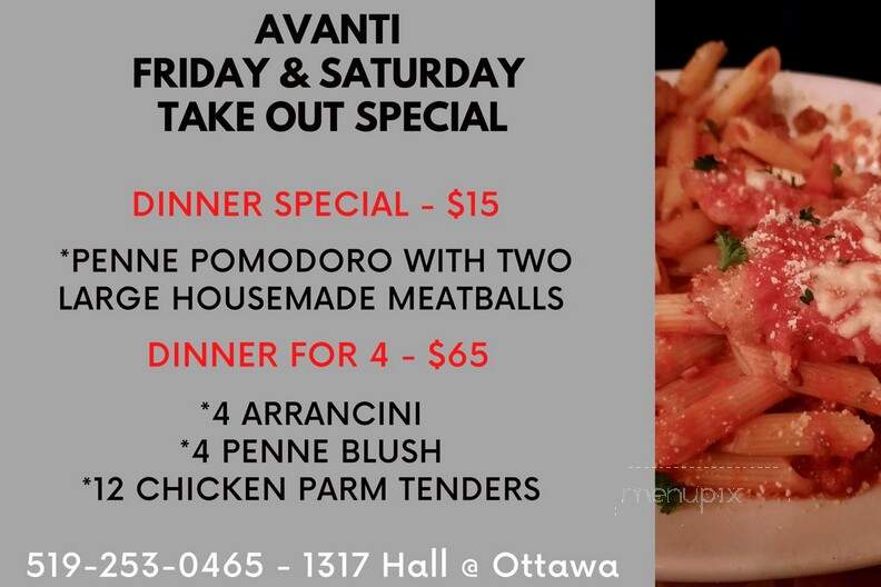 Restaurante Avanti - Windsor, ON menu_pic