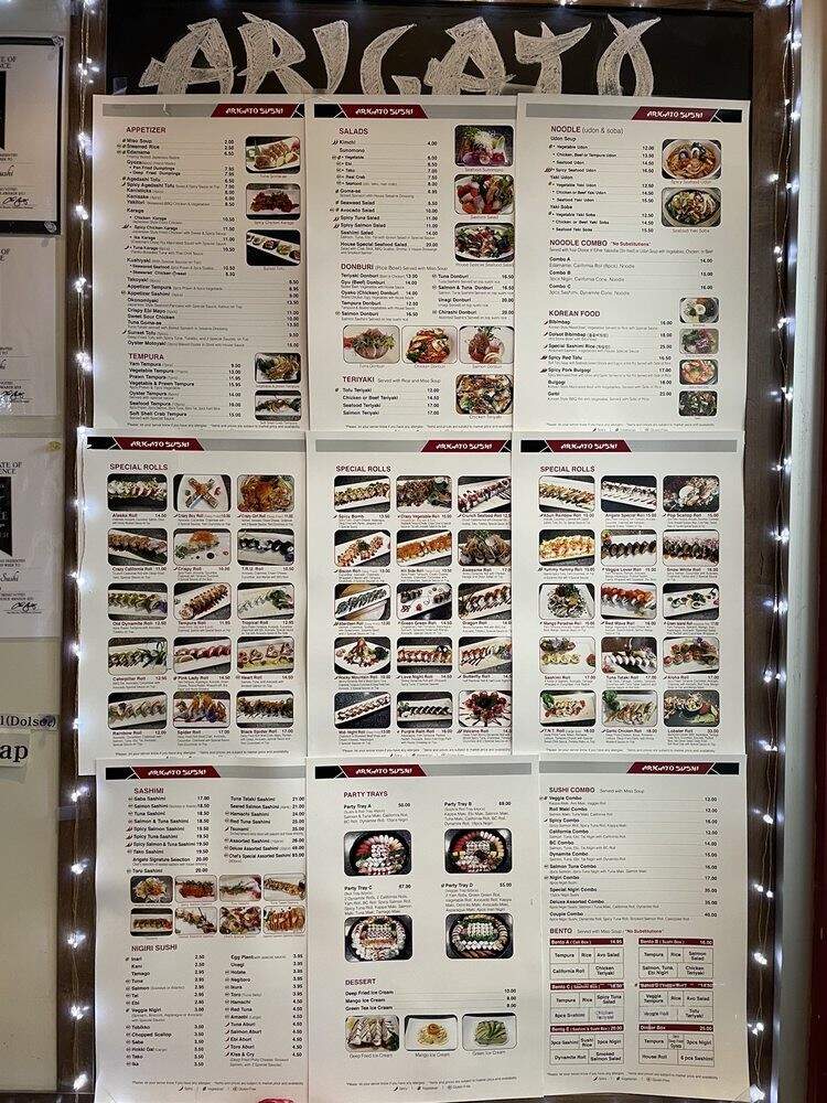 Arigato Sushi - Kamloops, BC menu_pic