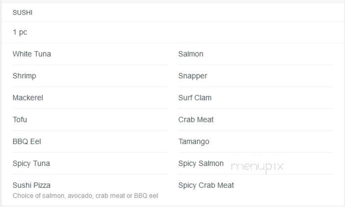 Chiba Sushi - Woodstock, ON menu_pic