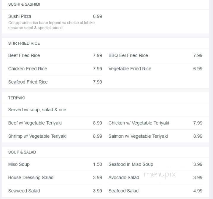 Chiba Sushi - Woodstock, ON menu_pic