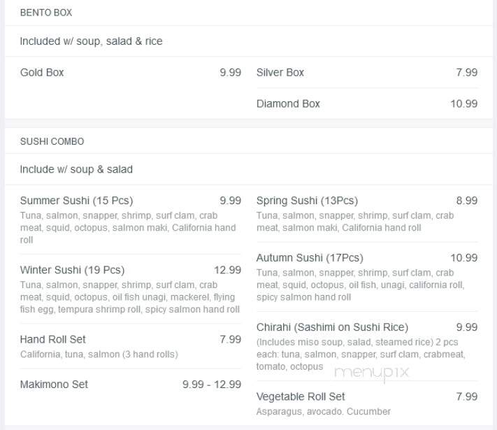 Chiba Sushi - Woodstock, ON menu_pic