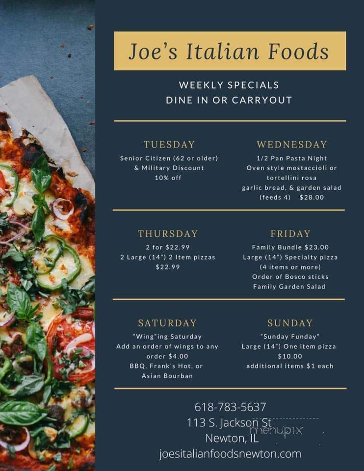 Joe's Italian Food & Pizza - Newton, IL