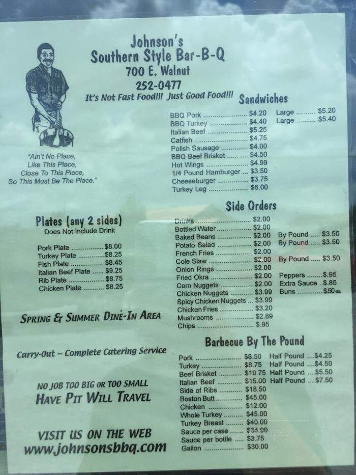 Johnson Southern Style Bar-B-Q - Harrisburg, IL menu_pic