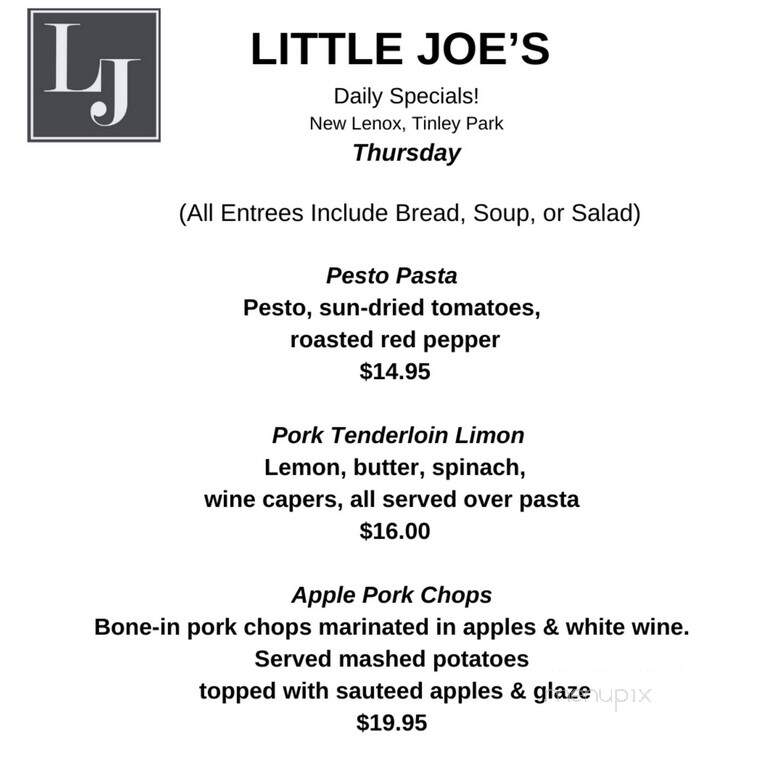 Little Joe's Restaurant-Pizza - Tinley Park, IL menu_pic