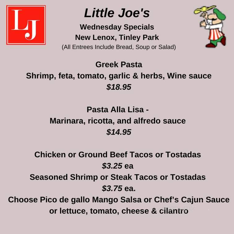Little Joe's Restaurant-Pizza - Tinley Park, IL menu_pic