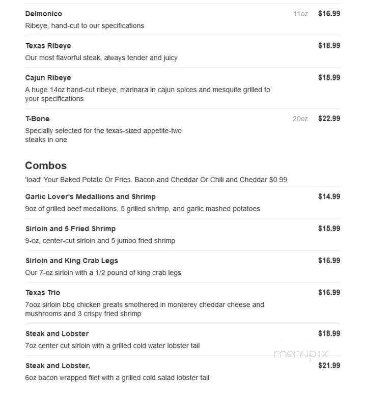Lone Star Steakhouse - Bloomingdale, IL menu_pic