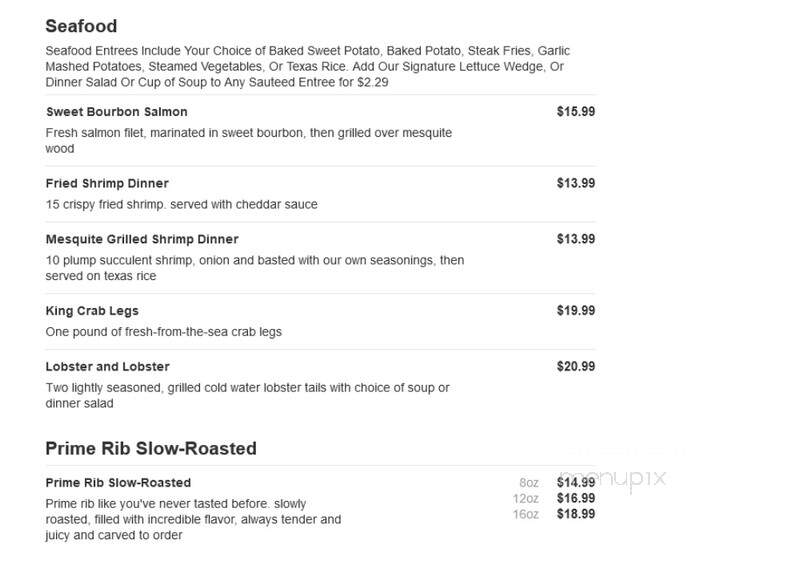 Lone Star Steakhouse - Bloomingdale, IL menu_pic